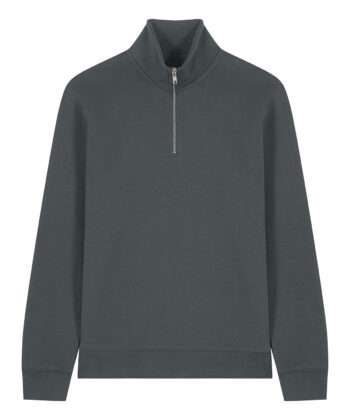 Organic Zip Neck Sweatshirt: Unisex
