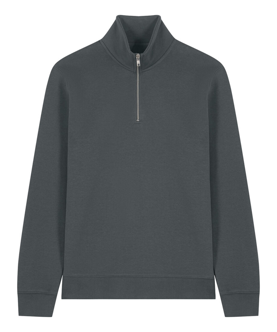 Organic Zip Neck Sweatshirt: Unisex